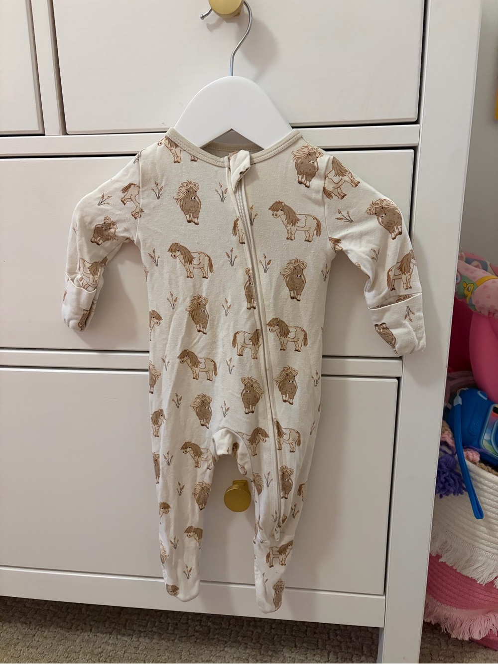 Free Birdee Bamboo Footie 0 3M Pony Western Print Baby Pajamas